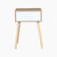 Table de bout blanche avec 1 tiroir et armoire de rangement Mid-Century