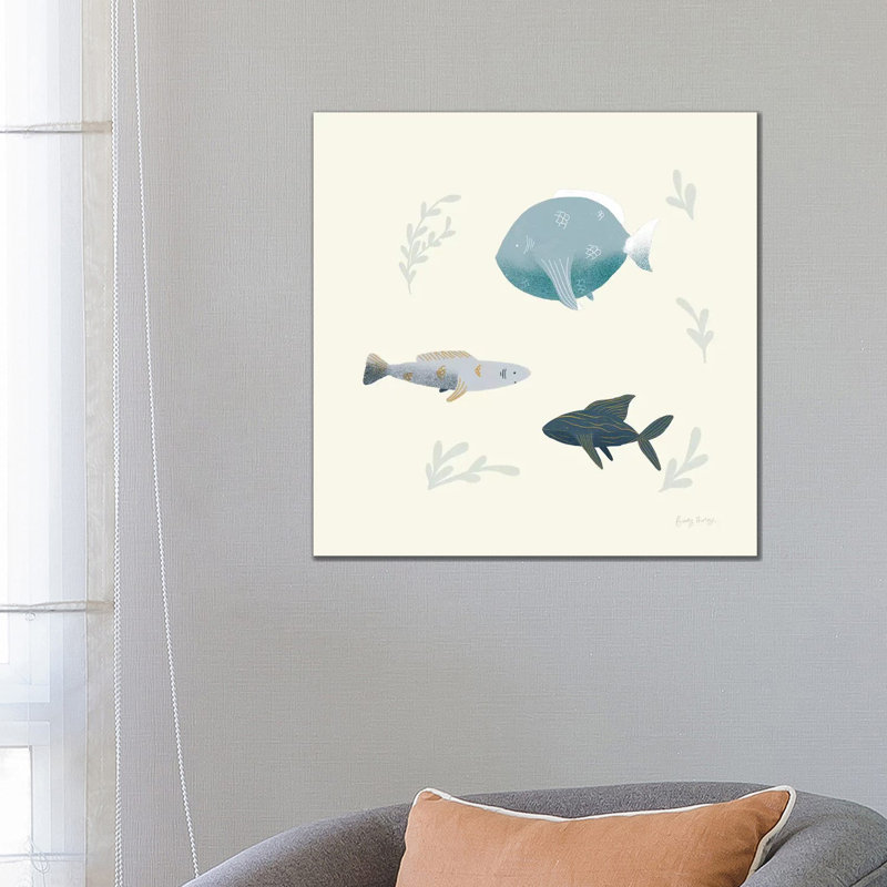 Ocean Life Fish by Becky Thorns - Wrapped Canvas Painting, 66.04 cm H x 66.04 cm W x 3.175 cm D