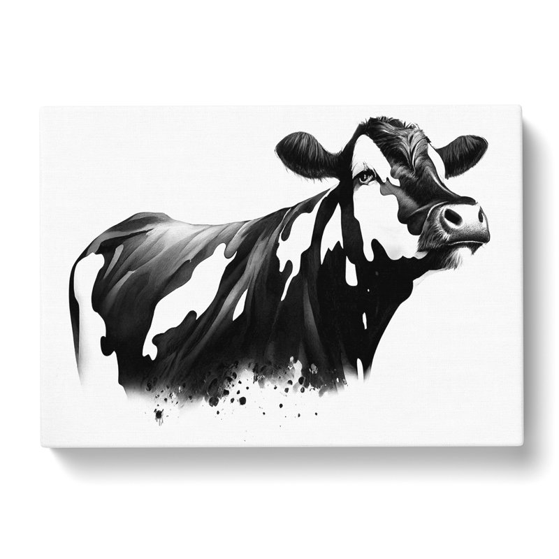 Monochrome Cow Art Vol.2 - Wrapped Canvas, 35cm H x 50cm W x 3cm D