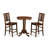3 Piece Counter Height Dining Table Set Contains a Round Wooden Table with Pedestal and 2 Leath-2012709538-2012709539