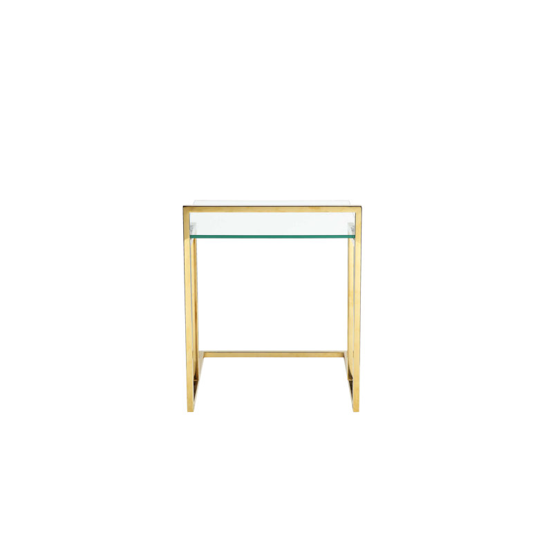 Sled End Table, Gold