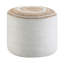 Pouf rond ottoman de 18 po en jute et coton color block naturel et blanc cassé