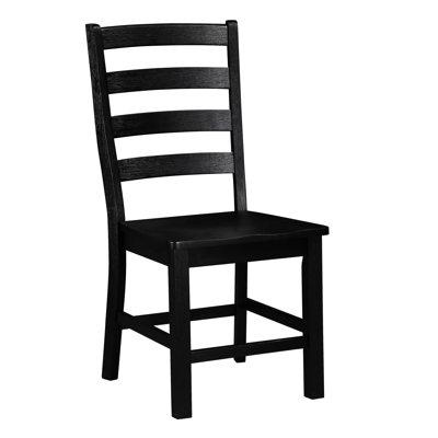 2 chaises d'appoint noires de style décontracté en bois avec une capacité de poids de 250 lb et une profondeur de paquet de 40 po. 2 chaises pour chambre en noir, meuble design de 17,61 po