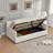 Hydraulic Lift Up Upholstered Storage Cream Daybed-1883040684