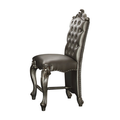 Silver And Antique Platinum Counter Height Chairs: 2 For Elegant Living Chic Home