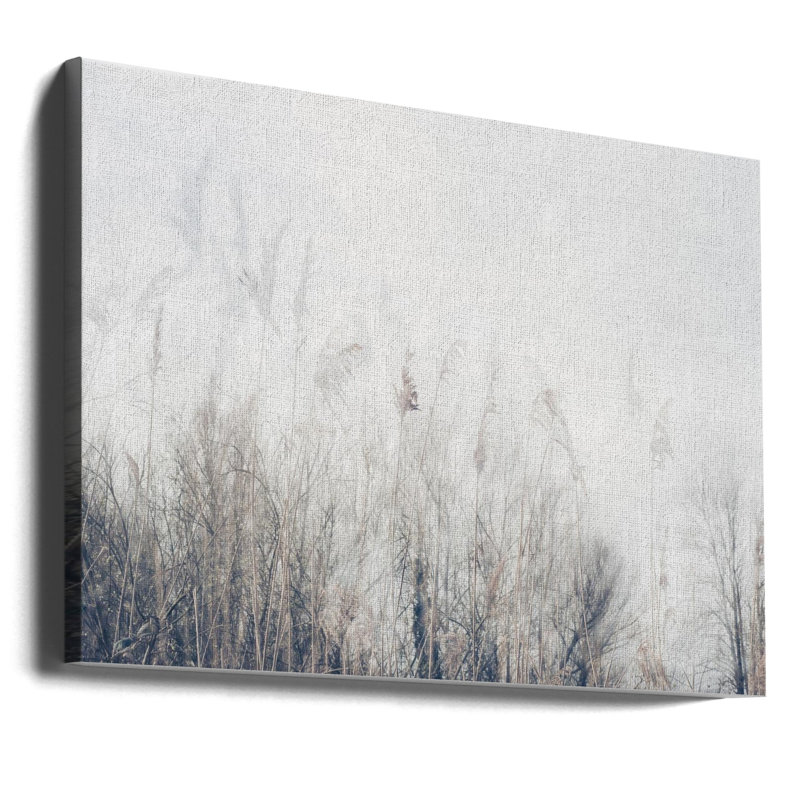 Paysage de roseaux et d'herbes, H 21 po x l 17 po