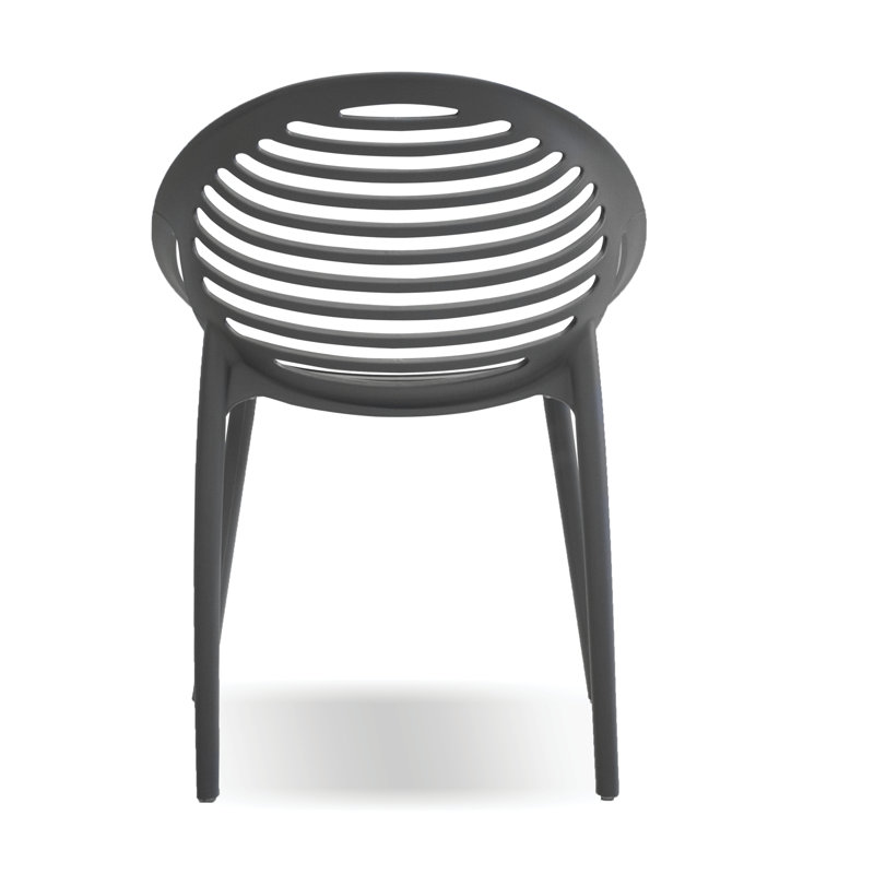 Chaise de patio empilable Gravely, gris