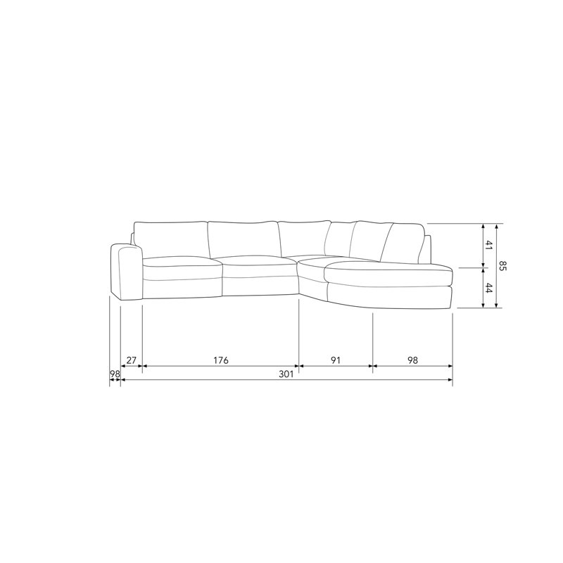 Makari Corner Sectional, Right Hand Facing