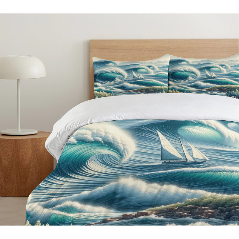 Nautical Duvet Cover, King Duvet Cover + 2 Standard Shams