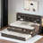 Wooden Daybed With Built-in Bookshelves, Three Storage Drawers And Trundle-1496711617