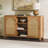 58" 2-Door Sideboard with Arched Rattan Panels-91906257