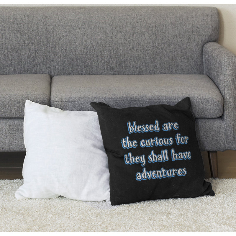 Coussin de sol curiosité inspirant, Bleu, H 36 po x l 36 po