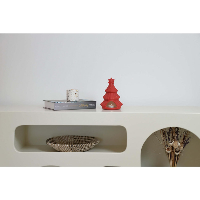 Élégant objet décoratif en céramique rouge, 5,5 x 4,9 x 7,5 pouces | 100% céramique de haute qualité, conception unique pour la décoration intérieure | Pièce décorative parfaite pour le salon, la chambre à coucher et le bureau, ajoute un style vibrant