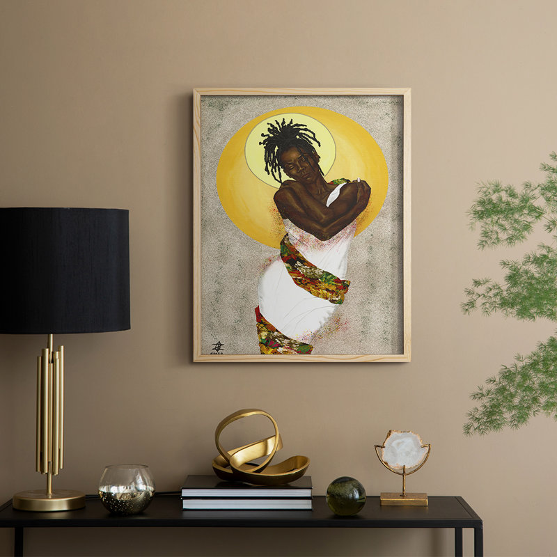 «Her Love», reproduction encadrée - bois massif, H 21 po x l 17 po
