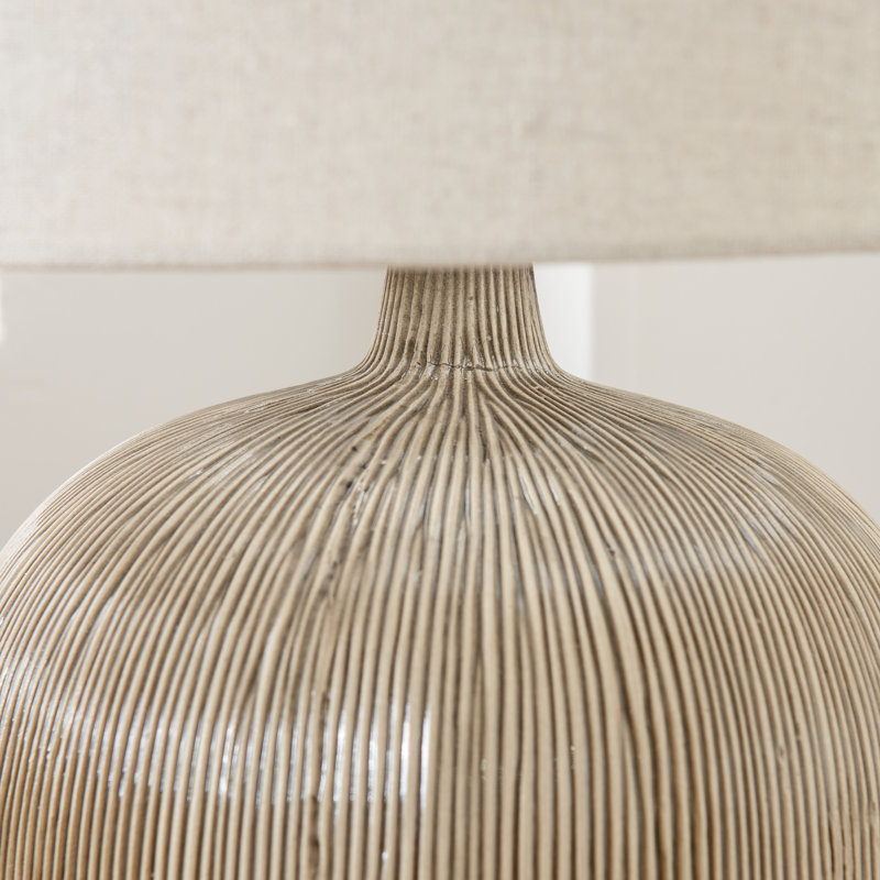 Greta Ceramic Table Lamp, Brown and Black