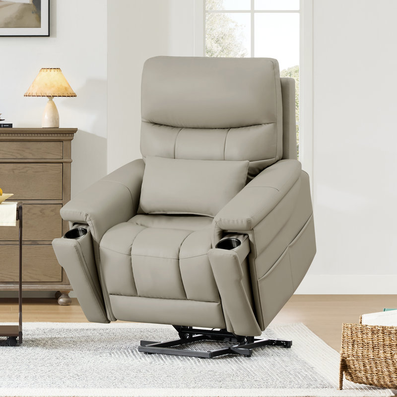Fauteuil inclinable électrique à deux moteurs avec massage et chaleur, Gris clair