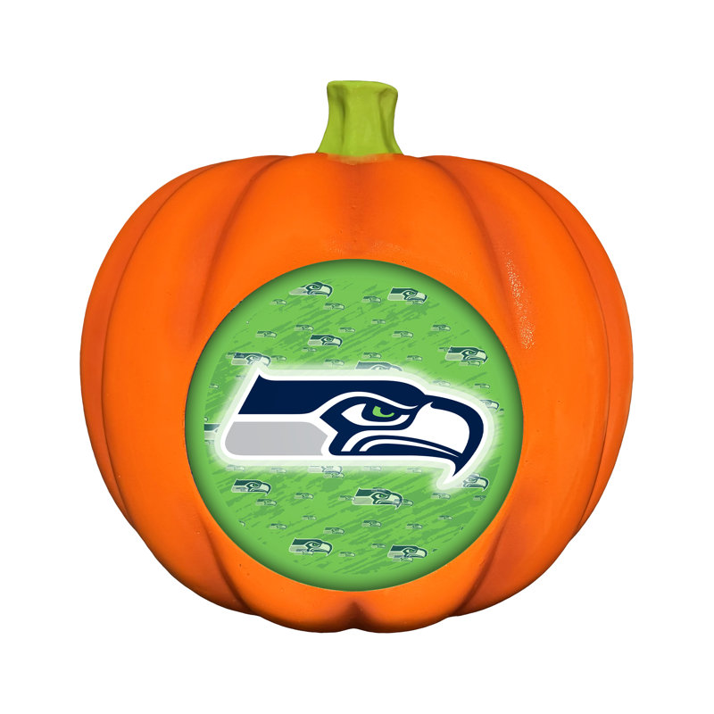 Décoration citrouille en résine avec logo DEL 3D des Seahawks de Seattle (NFL) | 25 cm