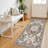 Rug Hallway - Washable Kitchen Vintage Stain Resistant Rugs Indoor Ultra-Thin Soft Floor Mat Non-Slip Rubber Backing Carpet for Bathroom Living Room Bedroom (Beige)-2006336930