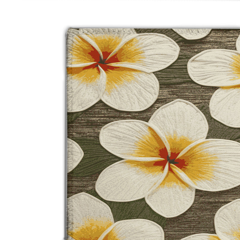 Tapis beige d'intérieur et d'extérieur Botanical, Rectangulaire 8 pi x 10 pi