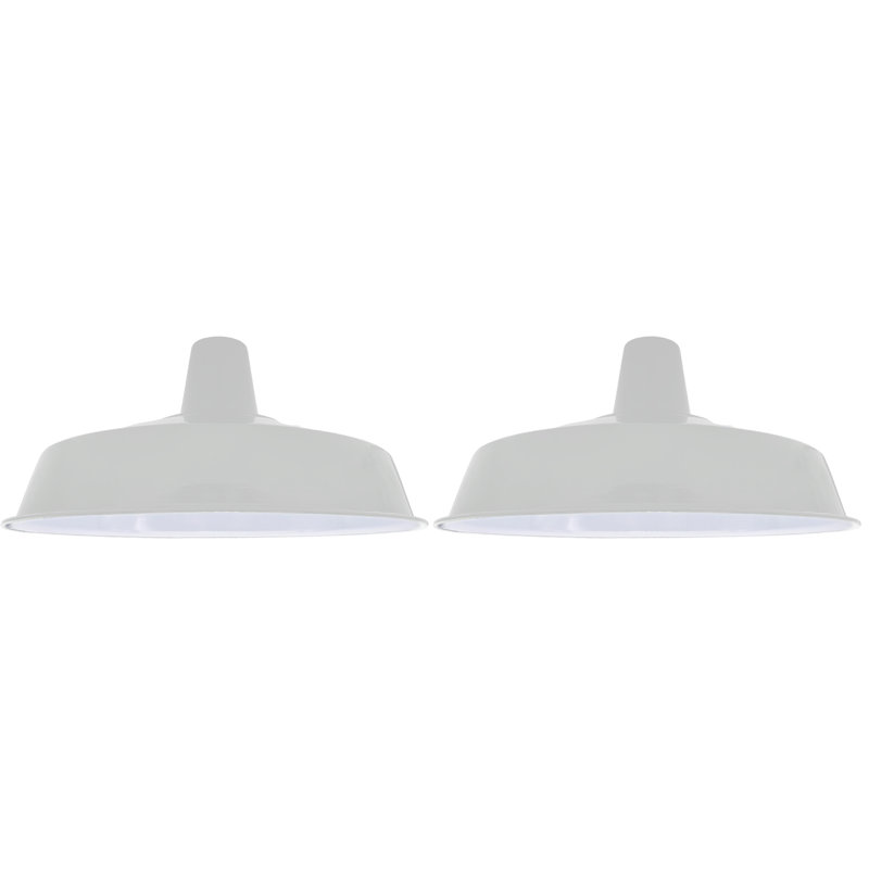 18.7cm H Metal Dome Lamp Shade, White