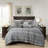 Porter 7-Piece Gray White Yarn-Dyed Striped Comforter Set-46256629