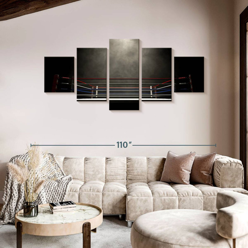 'Dark Boxing Ring, 42" H x 92" W