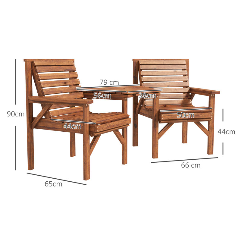 Sieghart Solid Wood Fir Outdoor Bench