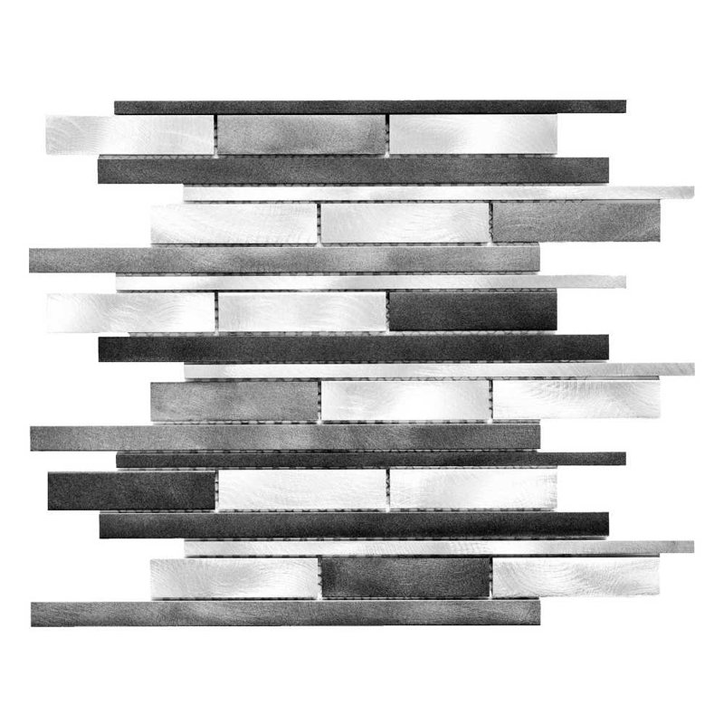 Mason 1" x 3" Metal Linear Mosaic Tile, Grigio