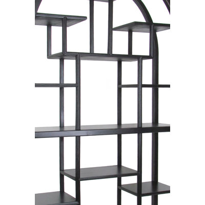Dwain Arched Shape Display Unit with Multiple Shelves, Antique Black