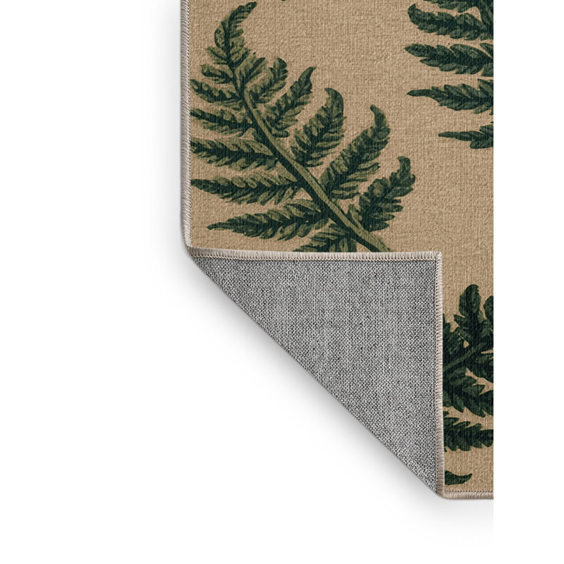 Washable Fiddleheads Vegetables Area Rug, Rectangle 8' x 10'