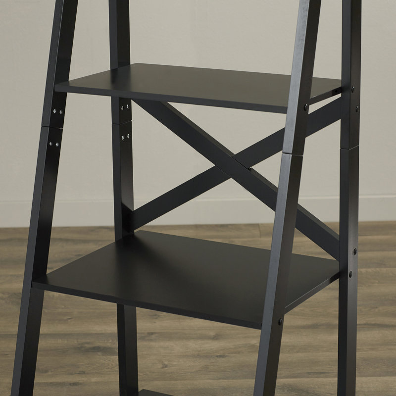Derrik Ladder Bookcase, Black