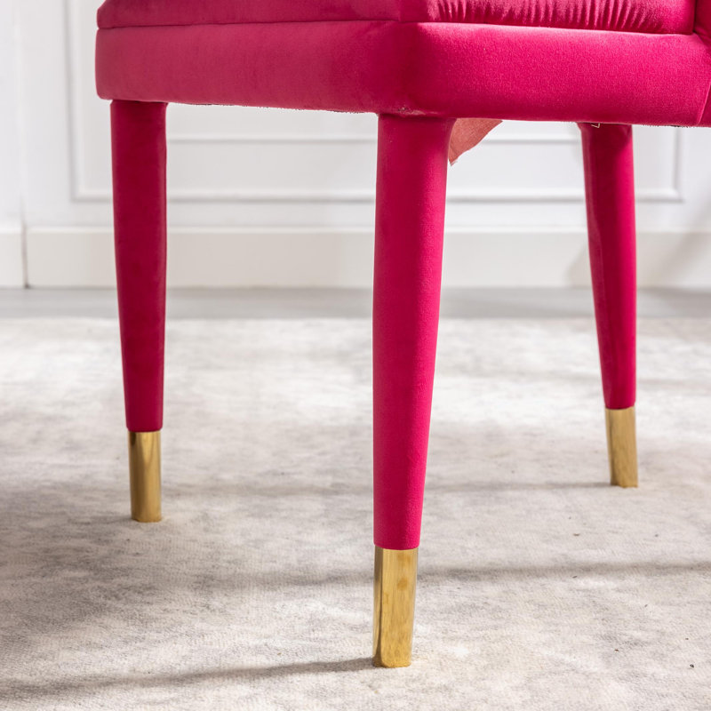 Chaise d'appoint en velours Zacaras, Velours rouge