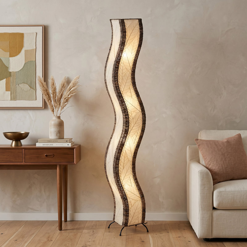 Lampe sur pied colonne Gertie, Naturel, 72"