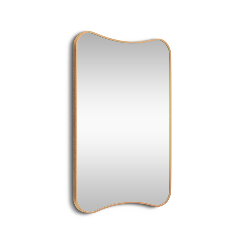 Bellona Gold Aluminum Wavy Rectangular Wall Mirror