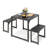  25.6" 3-Piece Dining Table Set with 2 Benches and Steel Frame, Space-Saving Design, Seats 2-620850153
