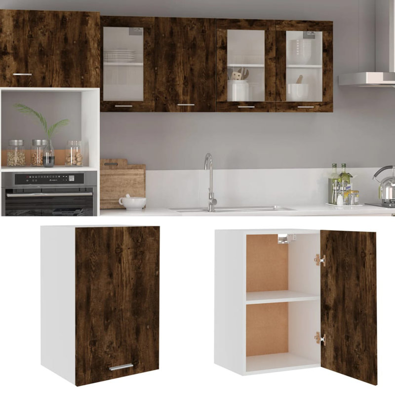 vidaXL Hanging Cabinet Lyon Smoked Oak 39,5x31x60 cm Engineered Wood, Smoked Oak