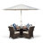 Karas 4 Seater Dining Set with Cushions and Parasol-39926003