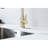 Brushed Gold Pull-Out Spray Kitchen Faucet, Stainless Steel Configuration, 360 Rotatable Nozzle, Corrosion & Rust Aspect-449562862