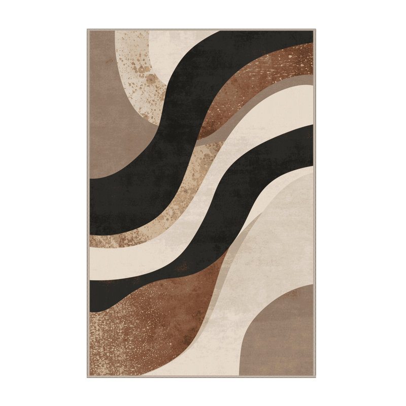 Tapis beige moelleux moelleux Art Deco, 4 x 2