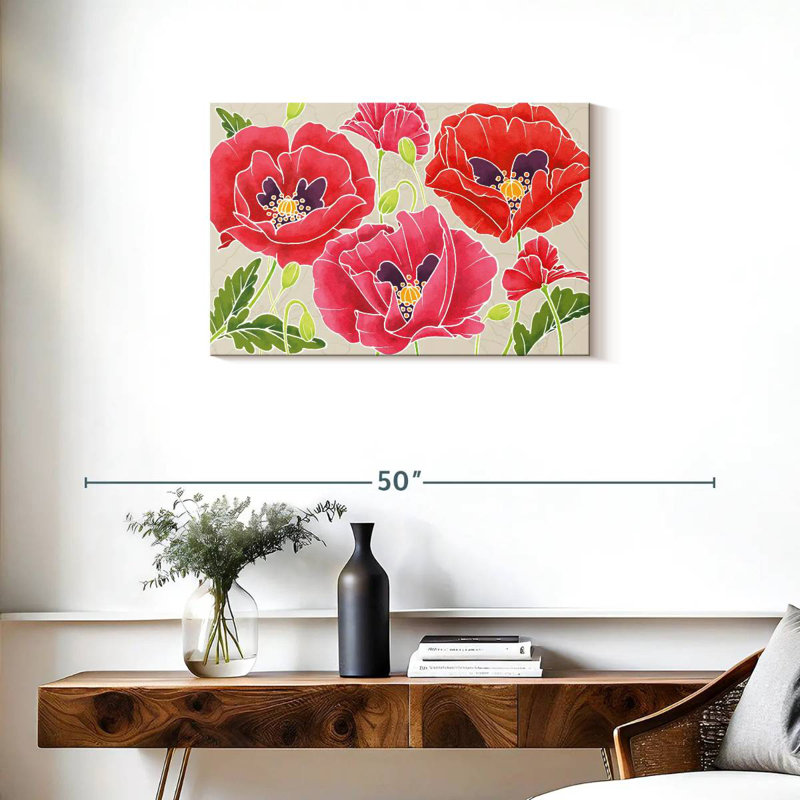 Kerner Sunshine Poppies, 20" H x 30" W