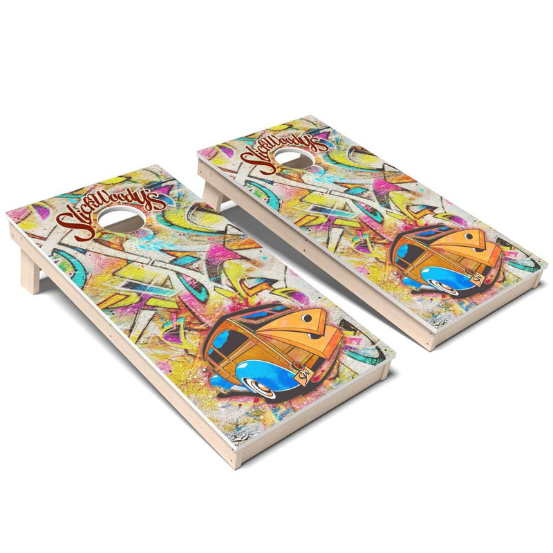 Ensemble de planches de cornhole toutes saisons Artist Grafitti, Ajouter des lumières DEL
