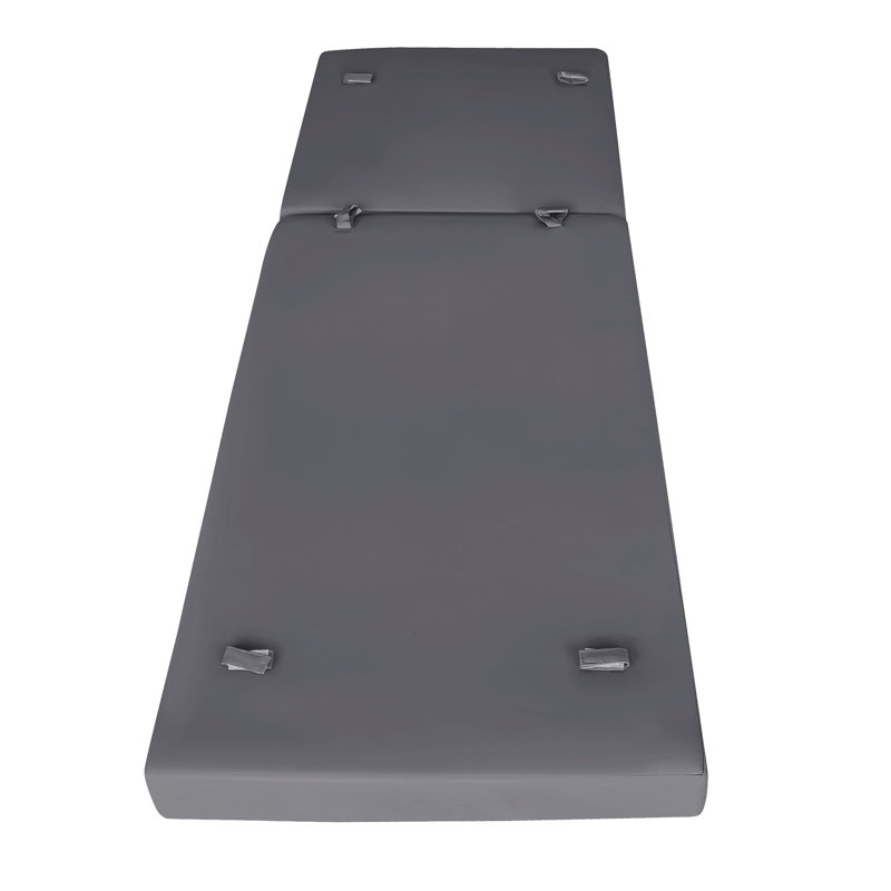 / Chaise Lounge Seat Pad - Dark Grey Water- Foam With Tie Downs 27.75”W X 75.82”D 4.09”H Cushion Fabric Hook And Loop
