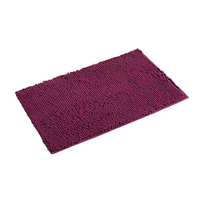 Dog Paw Pad Mat 31.5x19.7in Absorbent Non-Slip Washable Chenille Indoor Entrance Mat, Purple