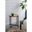 Table d'appoint ronde en bois avec pieds en métal - 21,3 po