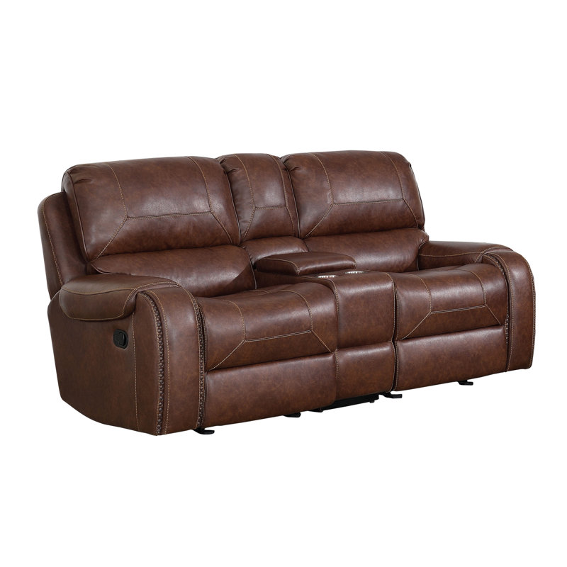 Causeuse inclinable Eberhardt, Manuel, Similicuir brun