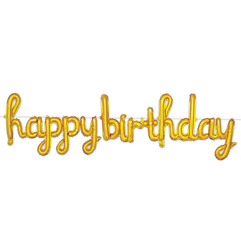 Banderole de script Script Happy Birthday, Or