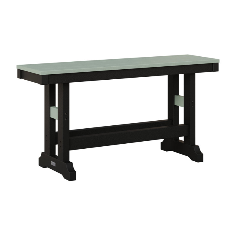 Garden Classic Patio Bench, 23" H x 12.5" W x 44" D, Seafoam/Black