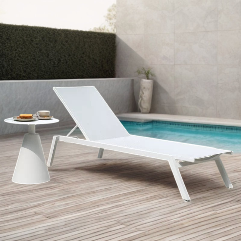 Outdoor Chaise Lounge Set with Table