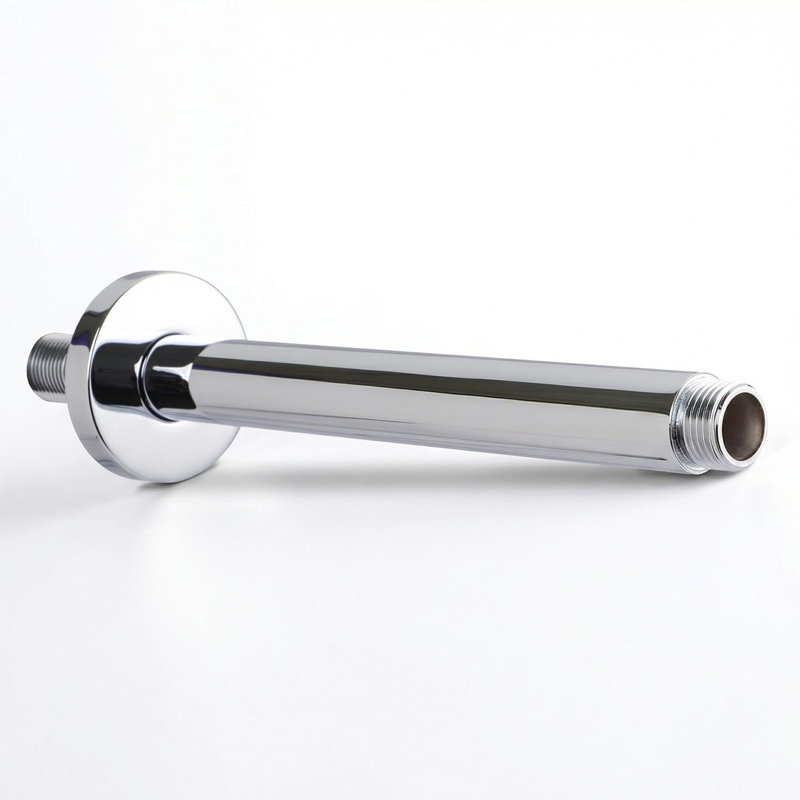 10 Inch Straight Ceiling Mount Shower Arm with Flange, Round Shower Arm for Rain Showerhead, Nickel