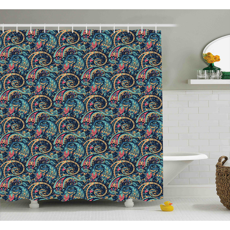 Rideau de douche simple à motif vibrant tribal Fayette, l 69 po x L 75 po